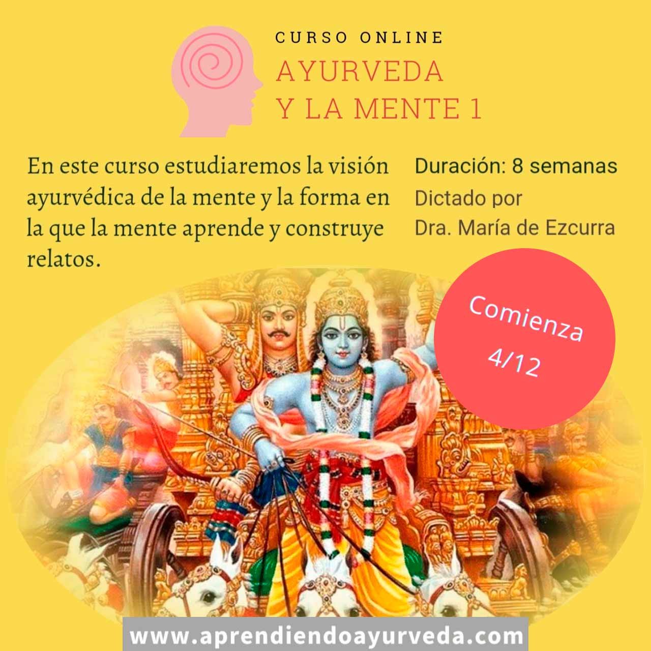 Cartelera de Actividades Aprendiendo Ayurveda María de Ezcurra